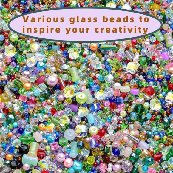 Half Pound Assorted Glass Beads - Picture 2 of 7